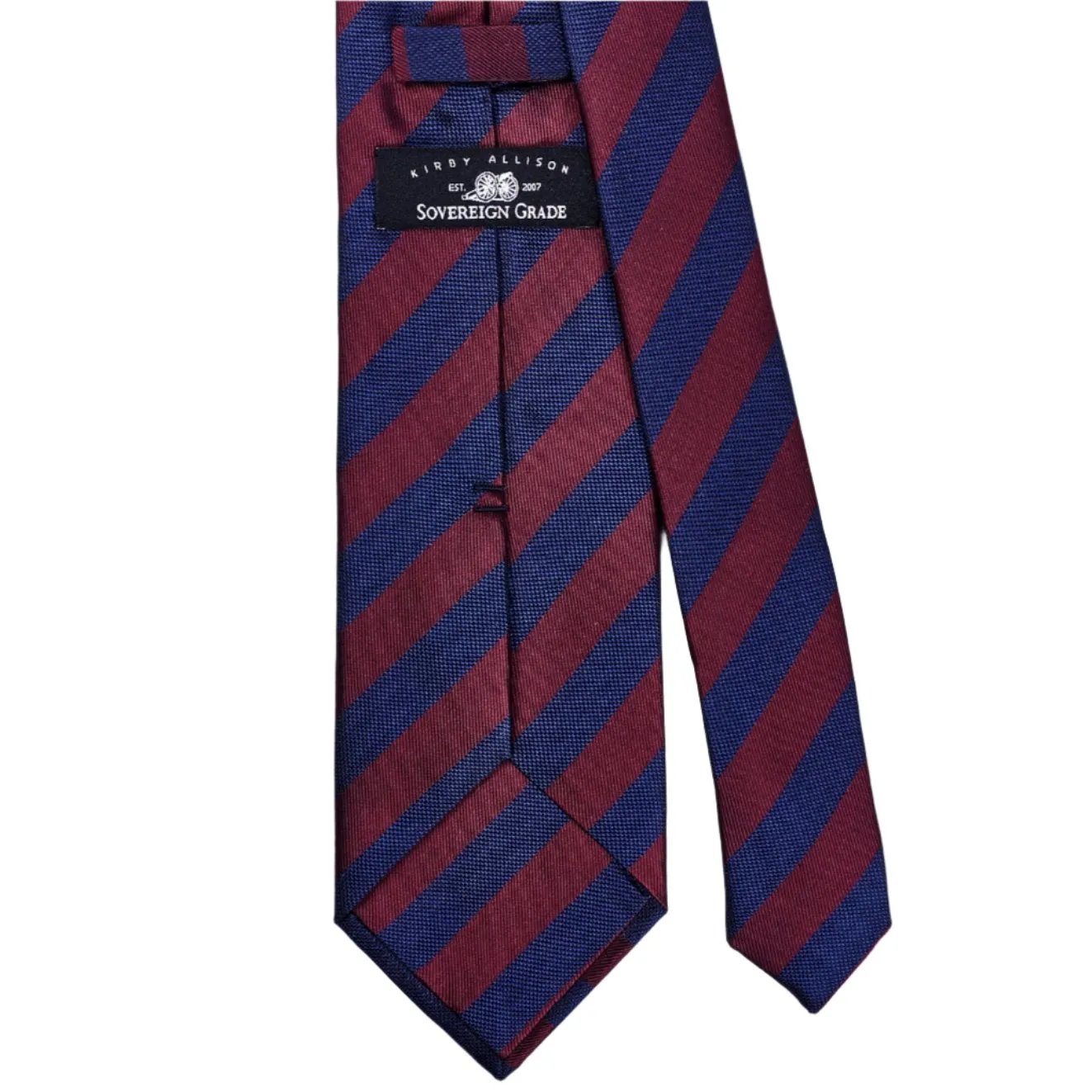 Sovereign Grade Woven Navy and Burgundy Rep Tie, 150 cm