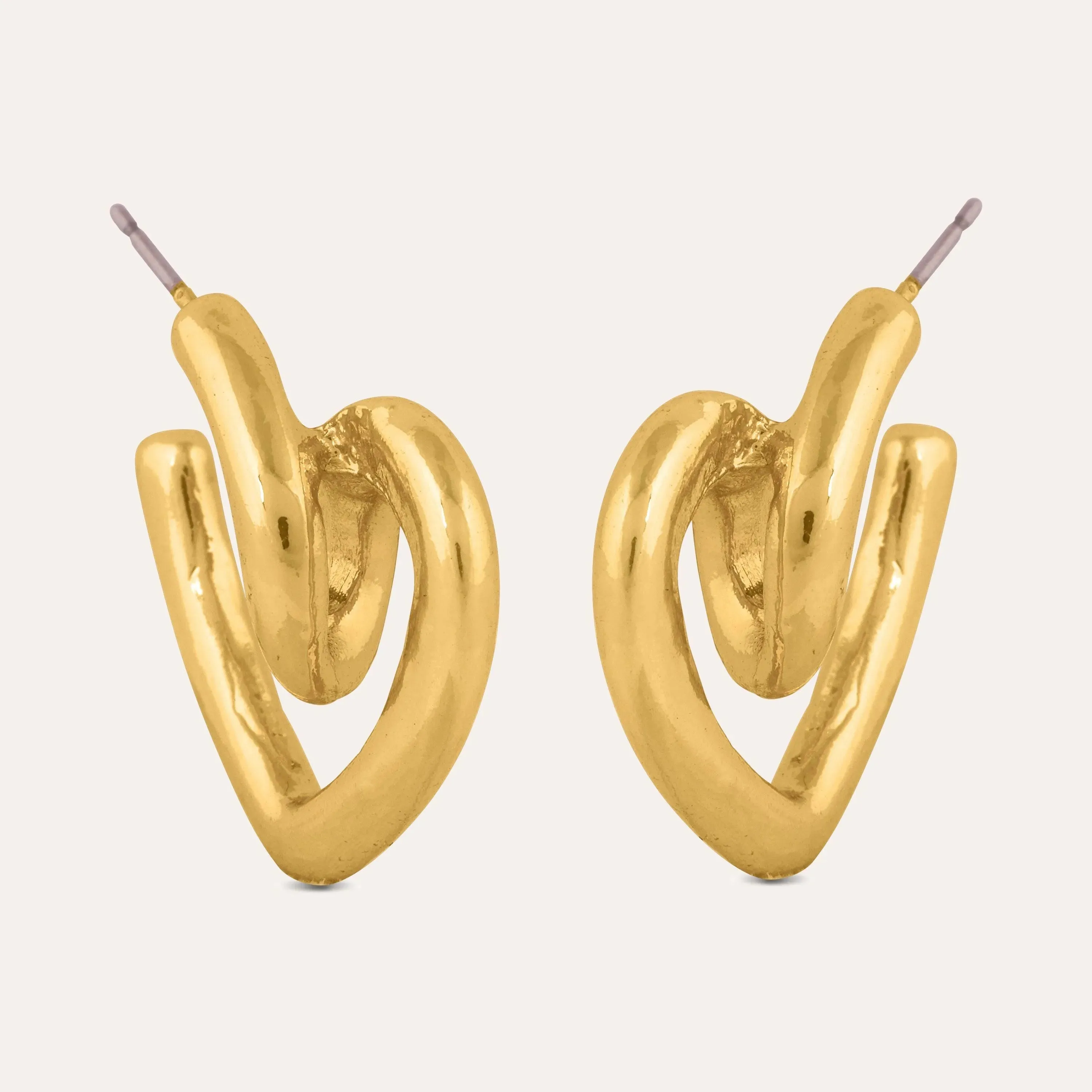 TFC Heartwink Gold Plated Hoop Earrings