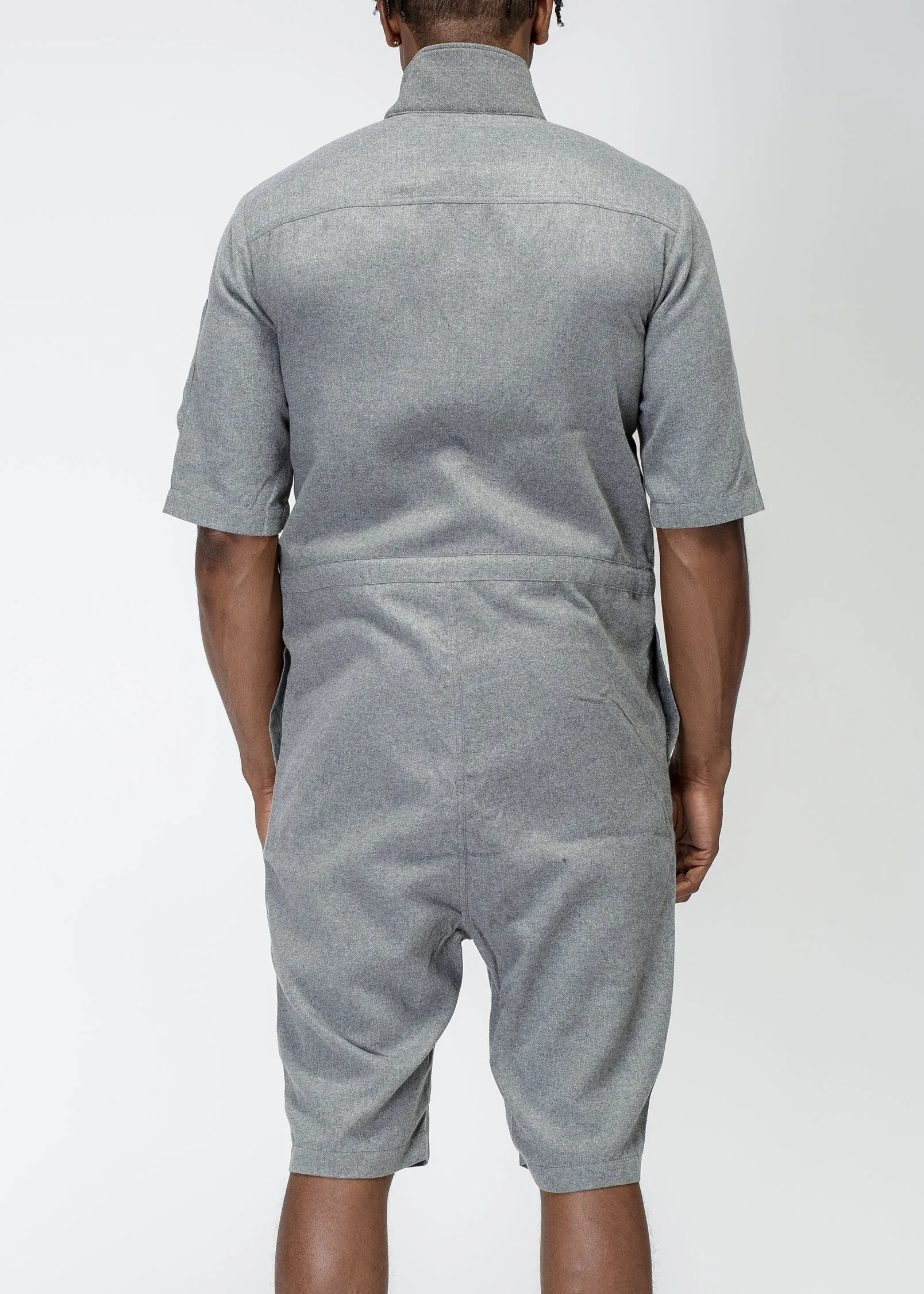 Unisex Short Sleeve Overall In Grey