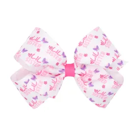 Wee Ones Lil Sister Printed Grosgrain Hair Bow on Clippie