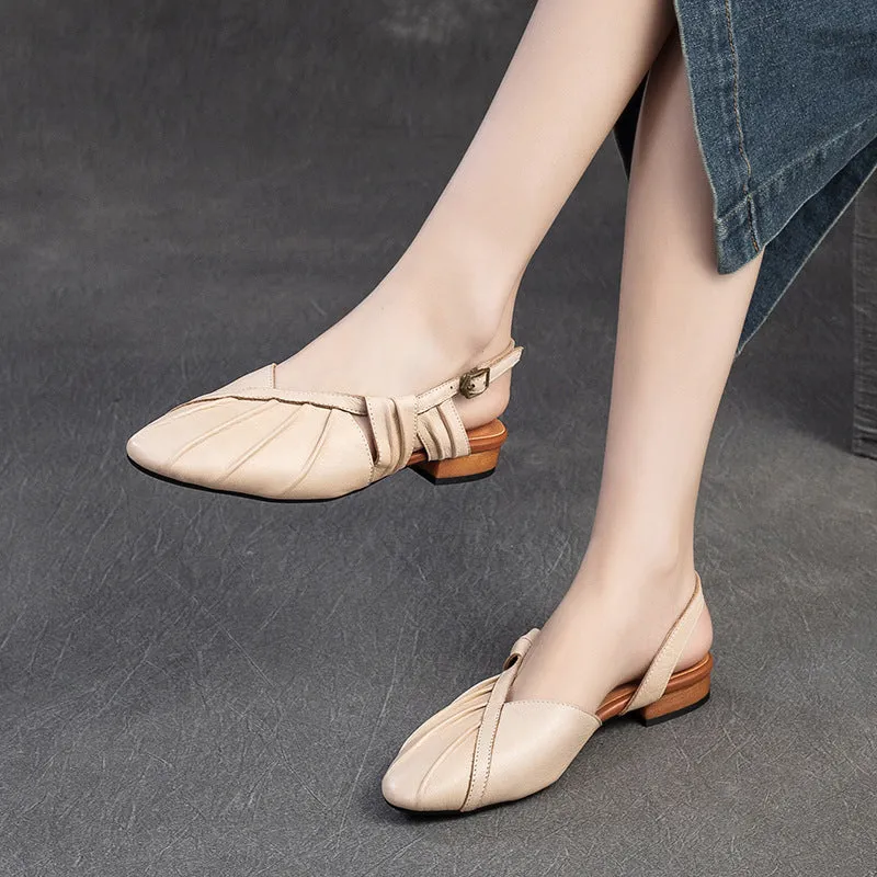 Women Retro Leather Fashion Casual Sandals